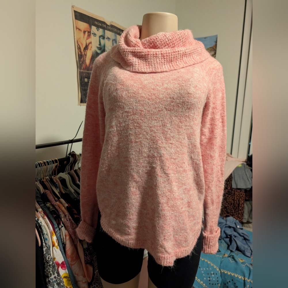 Style And Co‎ Cozy Pink Cowl Neck Sweater Size PS